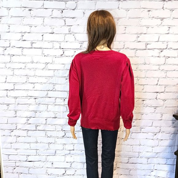 MASSIMO DUTTI, red wool sweater, size: large - Picture 9 of 11